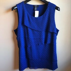 Verve Ami NWT Layered Polka Dot Blue Tank